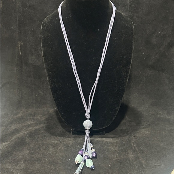 Christopher & Banks Jewelry - Christopher & Banks Blue and Silver Beaded Necklace